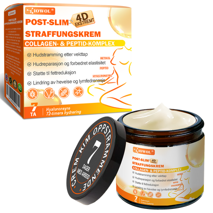 Offisiell butikk | IOWOL® oppstrammende krem etter vektnedgang med GHK-Cu, Argireline & Matrixyl 3000, kollagenpeptider og oppstrammende aktive ingredienser, utviklet for å målrette slapp og hengende hud etter vekttap.