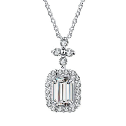100% Genuine 1ct Green Moissanite Necklace 5x7MM with Certificate Laboratory Diamond Women Jewelry S925 Silver