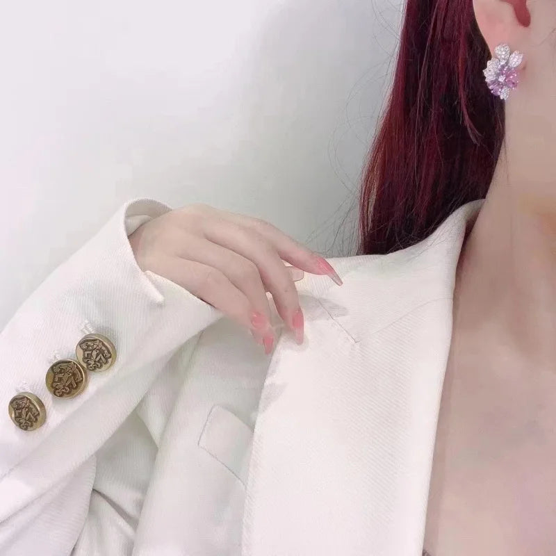 MeiBaPJ Natural Baroque Pearls Fashion Pink Zircons Jewelry Set 925 Silver Pendant Earrings Fine Wedding Jewelry for Women